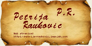 Petrija Rauković vizit kartica